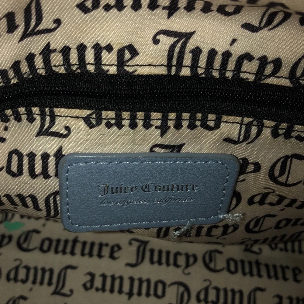 Juicy Couture Light Blue Rhinestone Logo Satchel